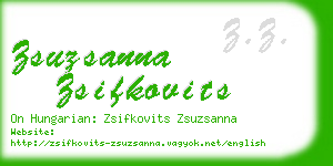 zsuzsanna zsifkovits business card